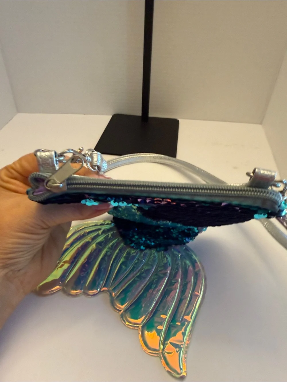 Sequin Mermaid Crossbody Bag - Turquoise & Purple
